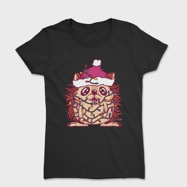 Hedgehog In Christmas Lights, Tricou Femei
