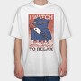 Black Cat With Bloody Knife I Watch Murder Documentaries To Relax, Tricou Oversize Barbati (Unisex)