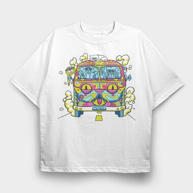 Hippie Cat Van, Tricou Oversize Barbati (Unisex)