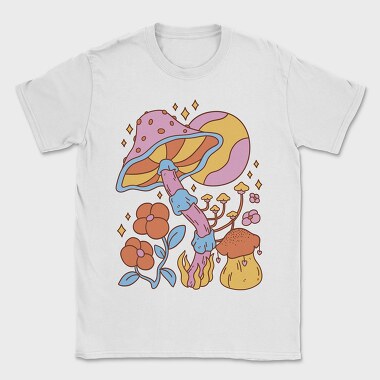 Hippie Mushroom Planet Flower, Tricou Barbati (Unisex)