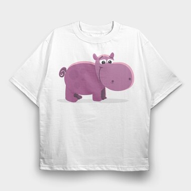 Hippo Huggable, Tricou Oversize Barbati (Unisex)