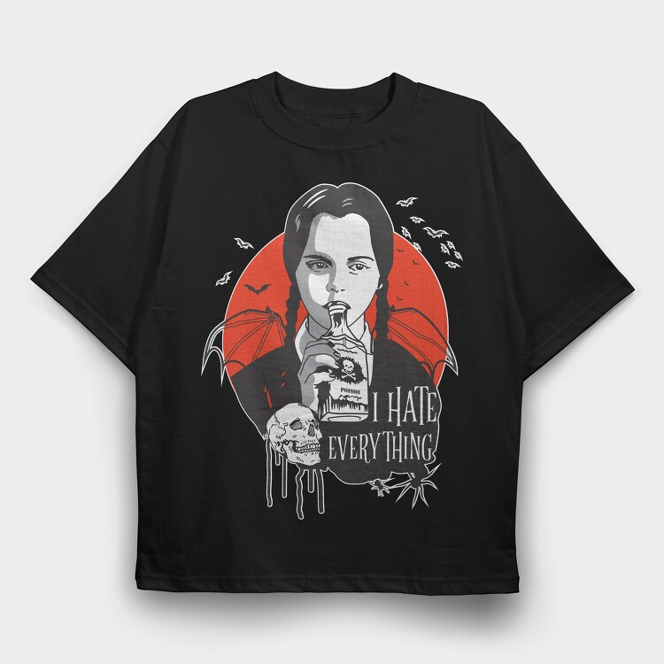 I Hate Everything Merlina, Tricou Oversize Barbati (Unisex)