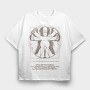 Homer Simpson Mensch Da Vinci Anatomie, Tricou Oversize Barbati (Unisex)