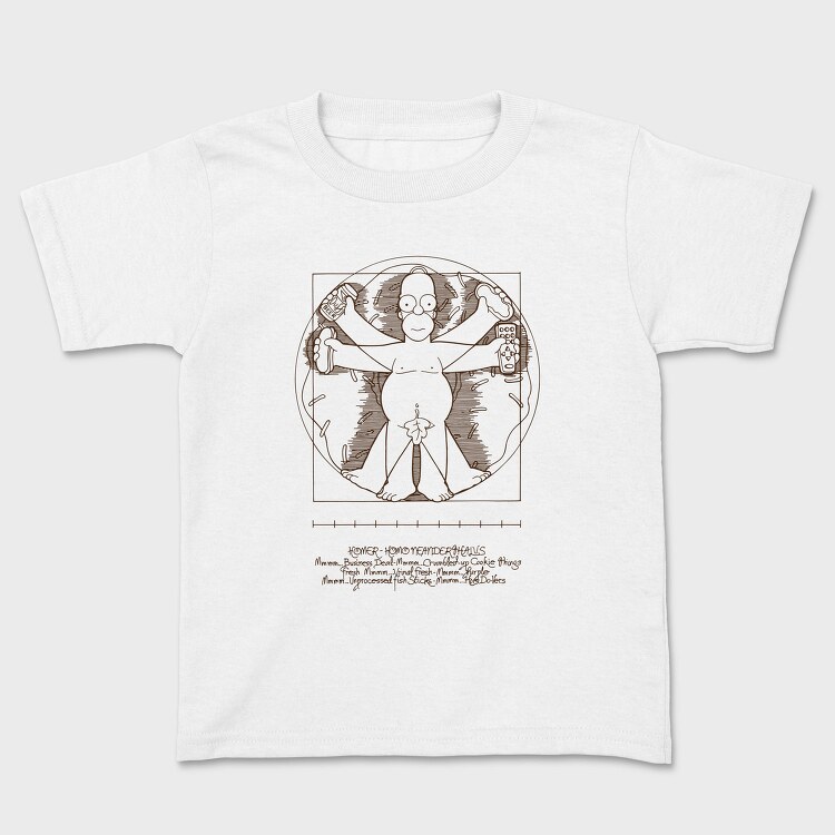 Homer Simpson Mensch Da Vinci Anatomie, Tricou Copii