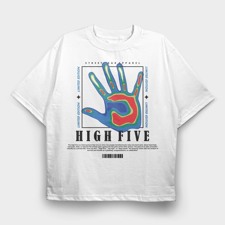 High Five 1, Tricou Oversize Barbati (Unisex)