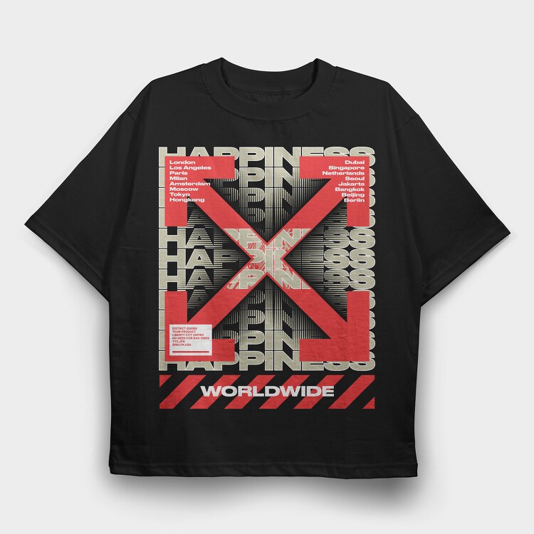 Happiness 1, Tricou Oversize Barbati (Unisex)