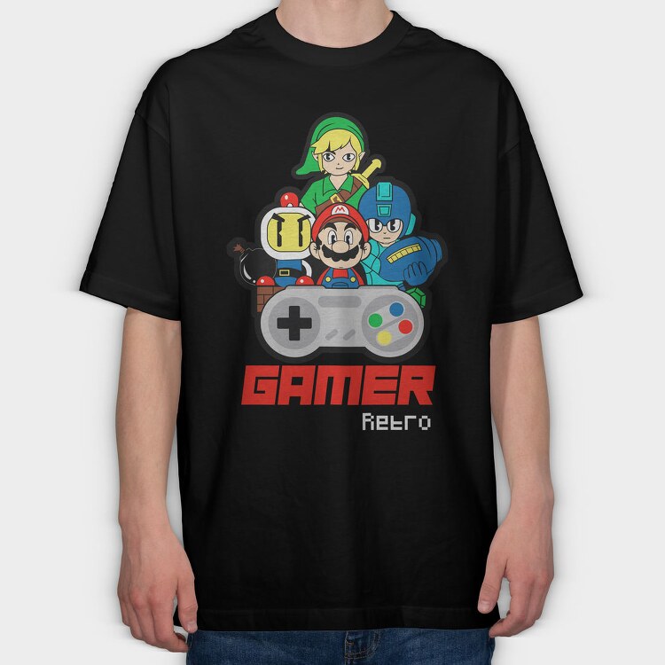 Gamer, Tricou Oversize Barbati (Unisex)