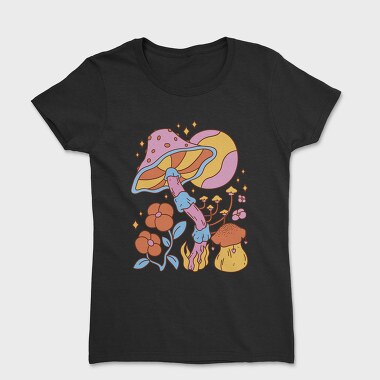 Hippie Mushroom Planet Flower, Tricou Femei