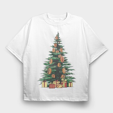 Hot Dog Christmas Tree, Tricou Oversize Barbati (Unisex)