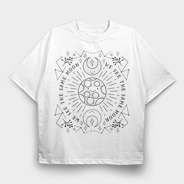 We See The Same Moon Phases Tote, Tricou Oversize Barbati (Unisex)