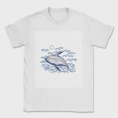 Whale Ocean Illustration, Tricou Barbati (Unisex)