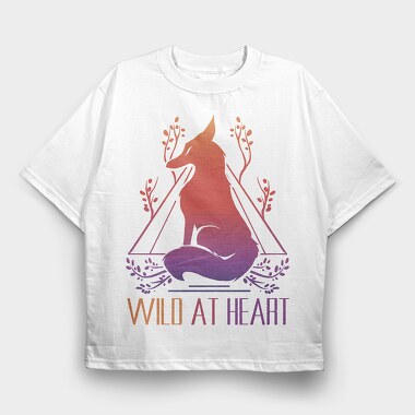 Wild At Heart Fox Dark Animals, Tricou Oversize Barbati (Unisex)