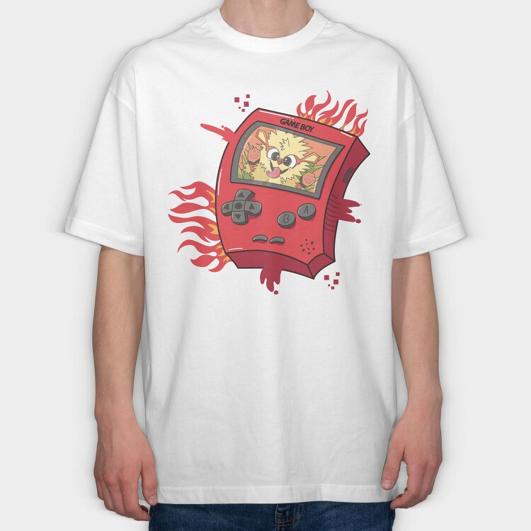 Gameboy Pokemon 2, Tricou Oversize Barbati (Unisex)