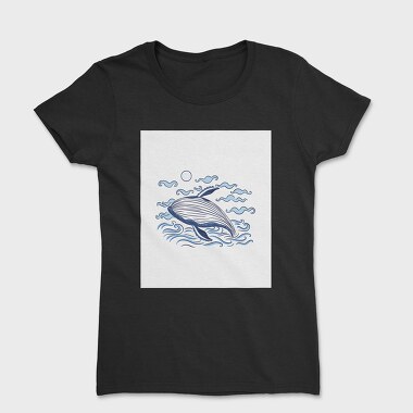 Whale Ocean Illustration, Tricou Femei