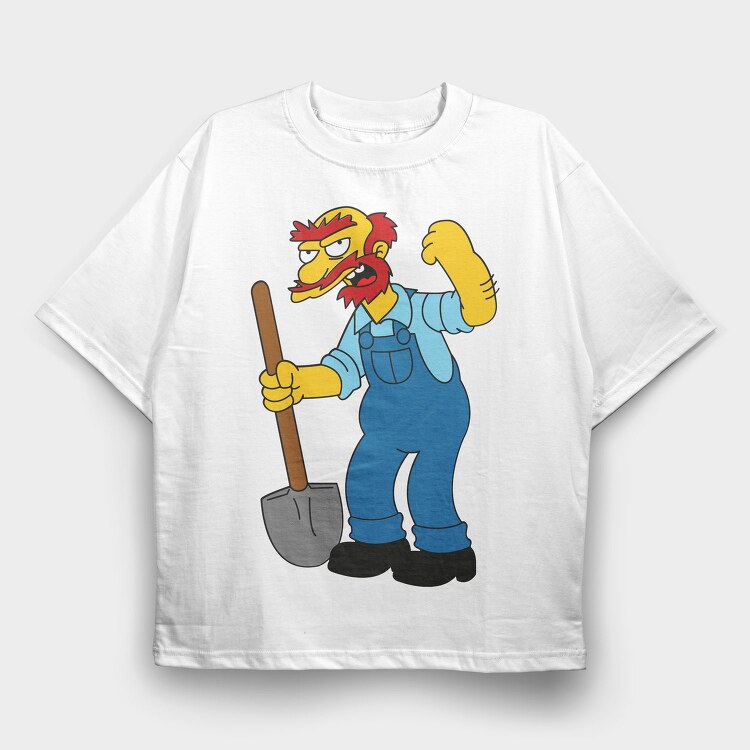 Groundskeeper Willie, Tricou Oversize Barbati (Unisex)