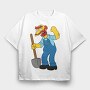 Groundskeeper Willie, Tricou Oversize Barbati (Unisex)