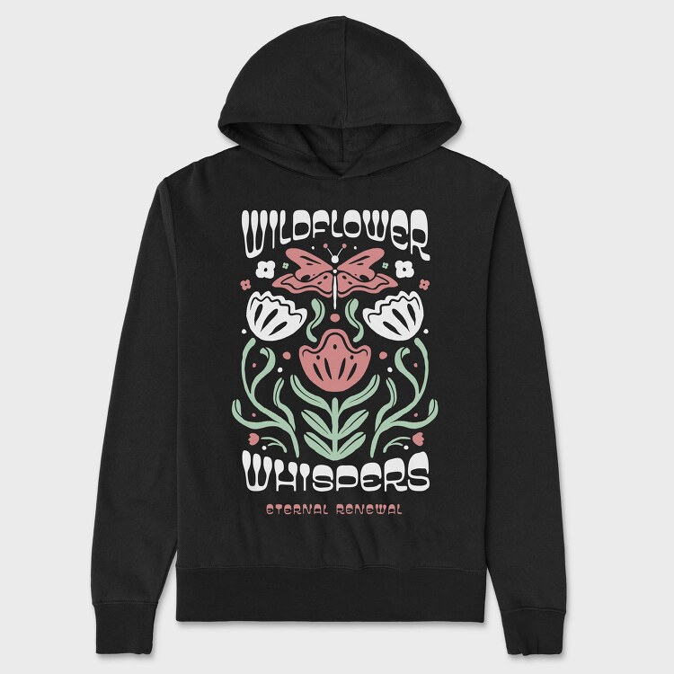 Wildflower Whispers Butterfly, Hanorac Oversize Barbati (Unisex)