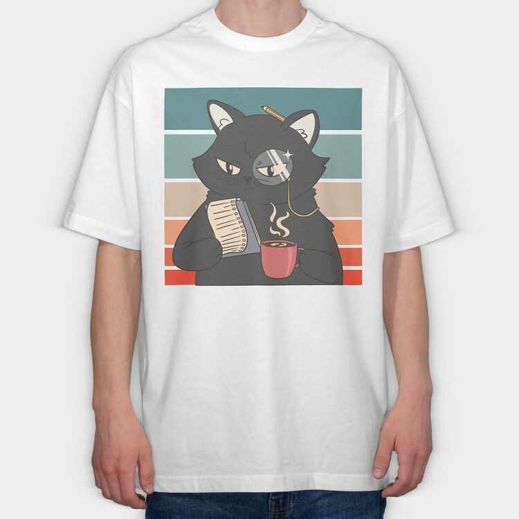 Black Cat, Tricou Oversize Barbati (Unisex)