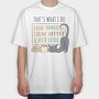 Books Cats And Coffee Pet, Tricou Oversize Barbati (Unisex)