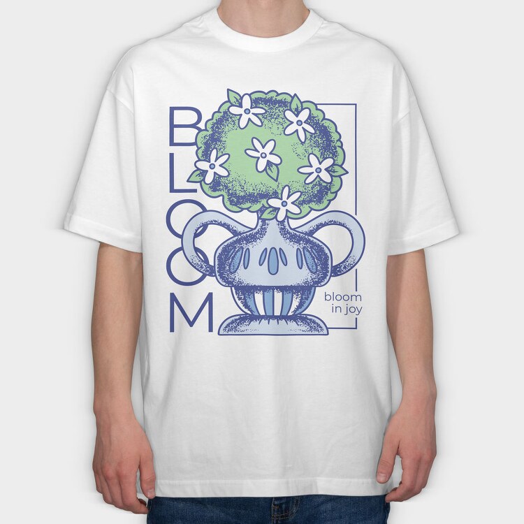 Bloom In Joy Plant Vase 08, Tricou Oversize Barbati (Unisex)