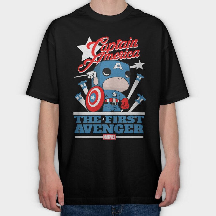 Funko Marvel captain america, Tricou Oversize Barbati (Unisex)