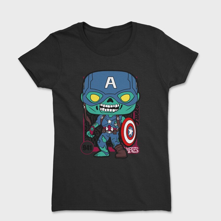 Funko Marvel Zombies captain america, Tricou Femei