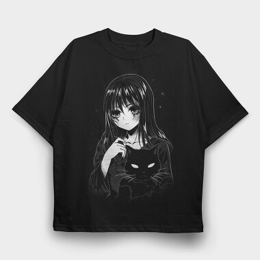 Scary Anime Girl, Tricou Oversize Barbati (Unisex)