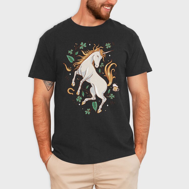 St Patricks Unicorn, Tricou Barbati (Unisex)