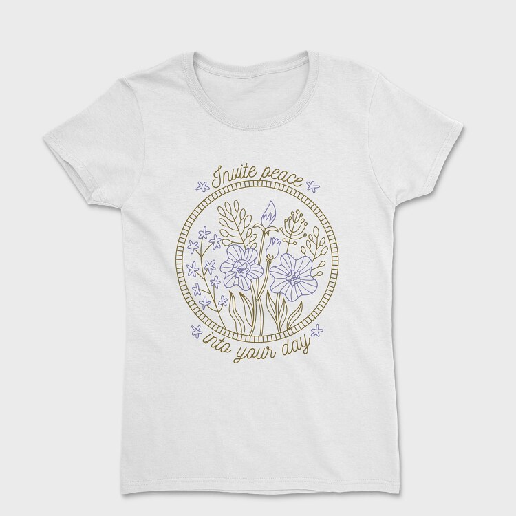 Peaceful Flower Set Quote 04, Tricou Femei