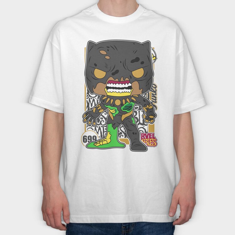 Funko Marvel Zombies Black Panther, Tricou Oversize Barbati (Unisex)
