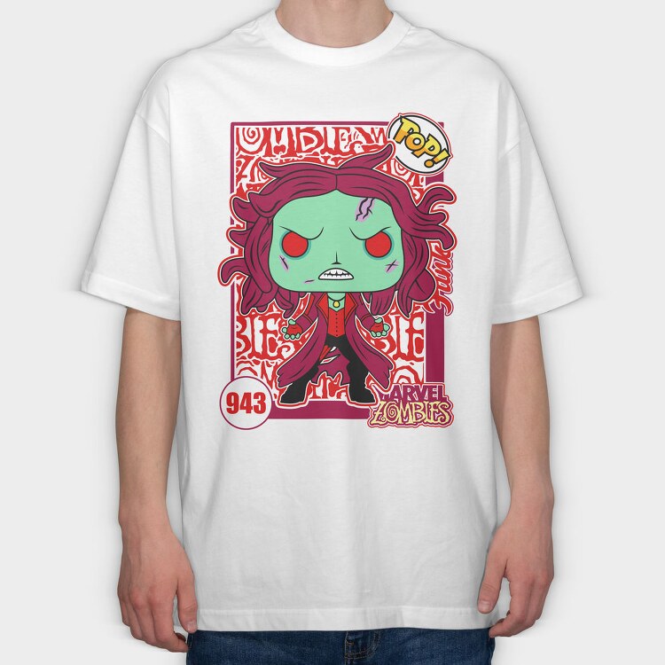 Funko Marvel Zombies Scarlet Witch, Tricou Oversize Barbati (Unisex)