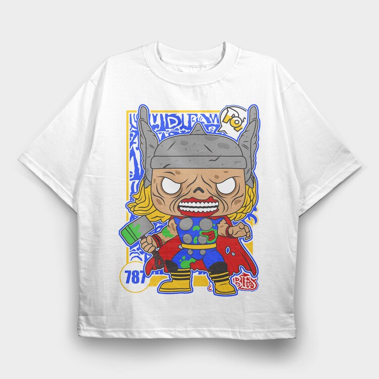 Funko Marvel Zombies Thor, Tricou Oversize Barbati (Unisex)