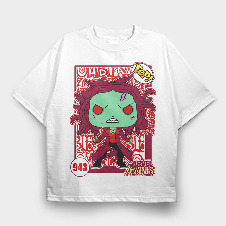Funko Marvel Zombies Scarlet Witch, Tricou Oversize Barbati (Unisex)