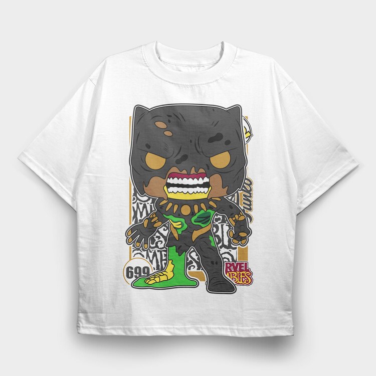 Funko Marvel Zombies Black Panther, Tricou Oversize Barbati (Unisex)