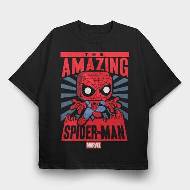 Funko Marvel spider man, Tricou Oversize Barbati (Unisex)