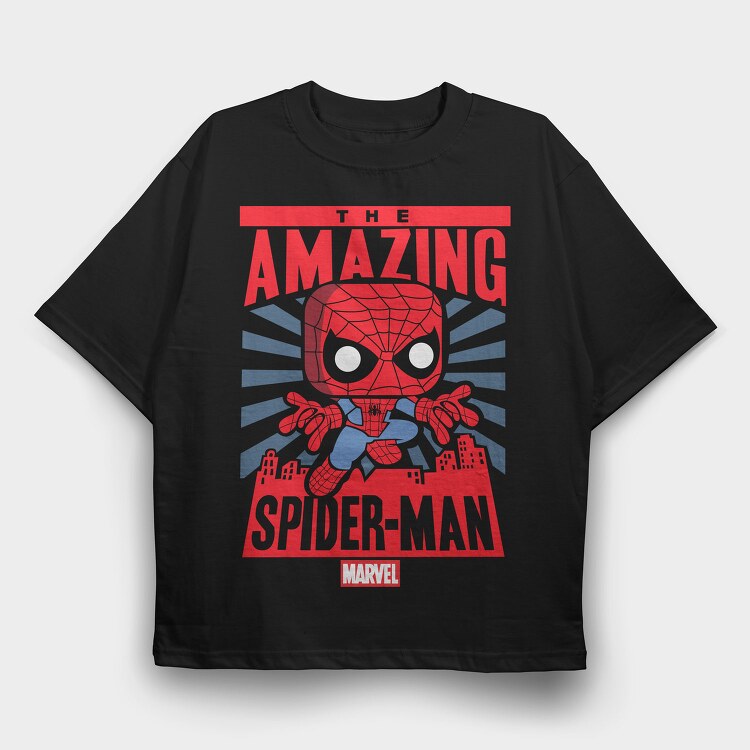 Funko Marvel spider man, Tricou Oversize Barbati (Unisex)