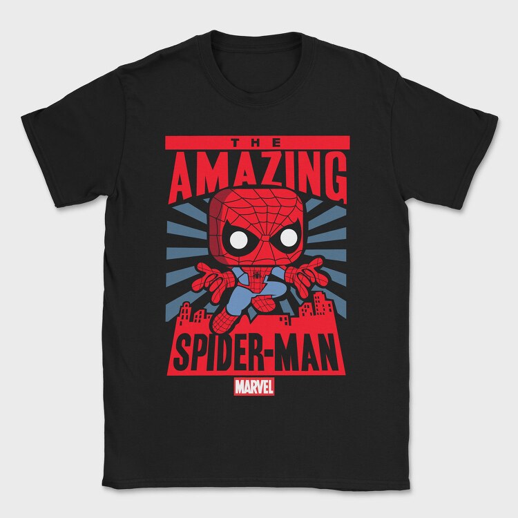 Funko Marvel spider man, Tricou Barbati (Unisex)