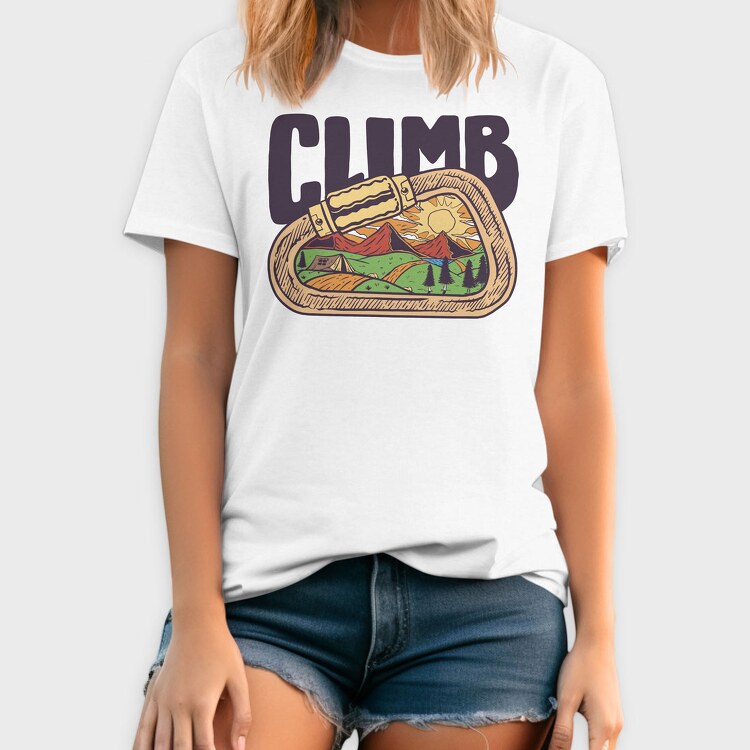 Carabiner Climb Landscape, Tricou Barbati (Unisex)