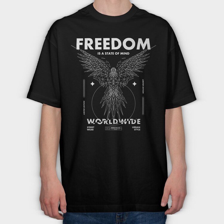 Feedom 2, Tricou Oversize Barbati (Unisex)