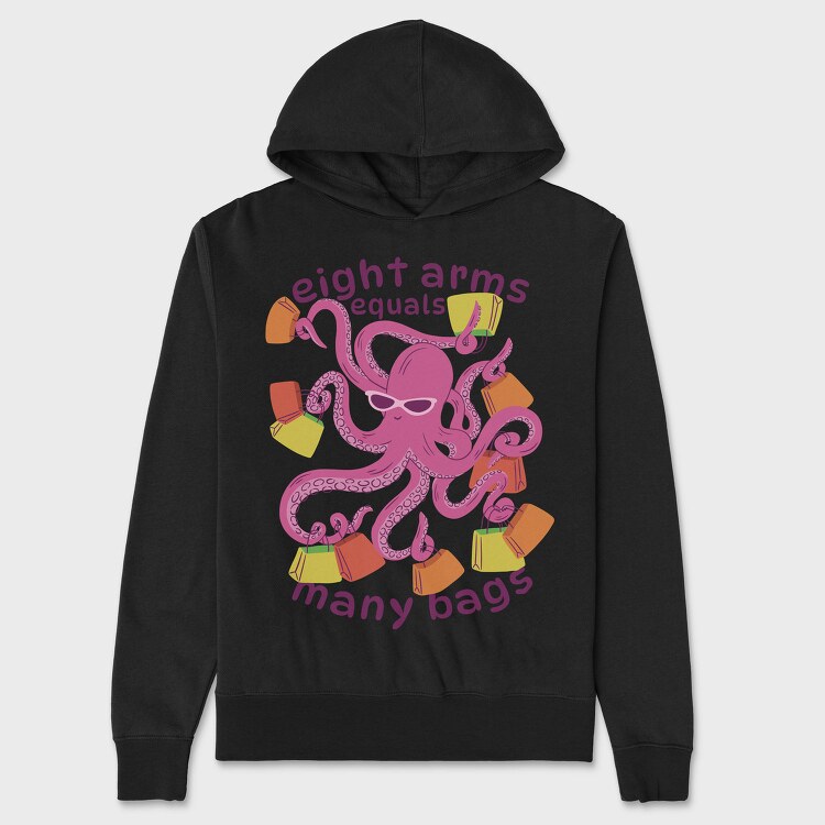 Shopping Octopus Humor, Hanorac Oversize Barbati (Unisex)