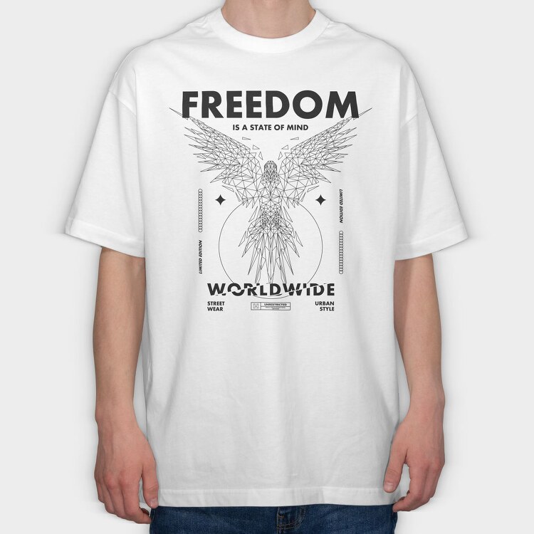Feedom 1, Tricou Oversize Barbati (Unisex)