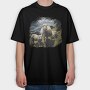 Sheep And Lambs Hillside, Tricou Oversize Barbati (Unisex)