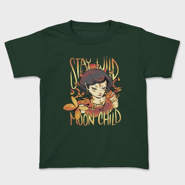 Magical Woman With Butterflies Moon Child, Tricou Copii