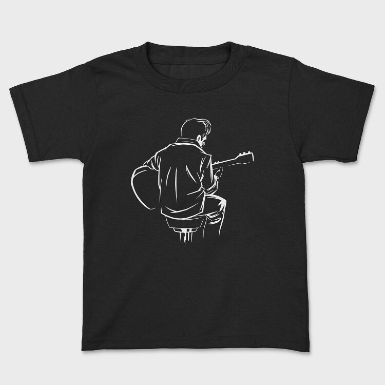 Man Playing Guitar Music Instrument Guitaris, Tricou Copii