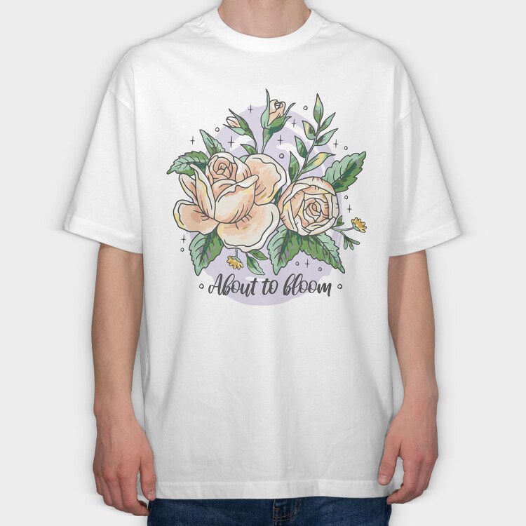 Bloom Rose Bouquet, Tricou Oversize Barbati (Unisex)