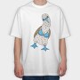 Blue Footed Booby Bird, Tricou Oversize Barbati (Unisex)
