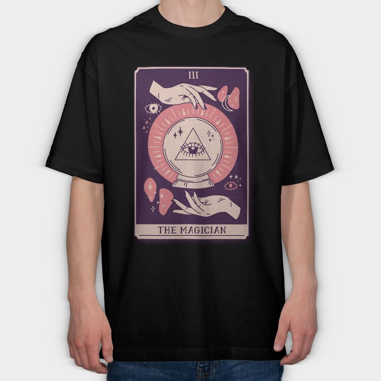 Magician Mystical Tarot Card The Magician 03, Tricou Oversize Barbati (Unisex)
