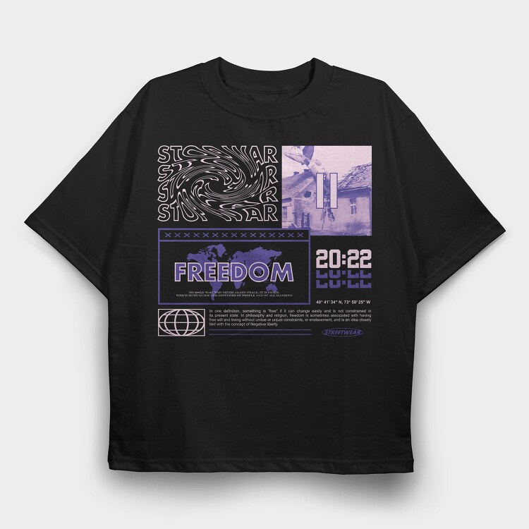 Freedom 2, Tricou Oversize Barbati (Unisex)