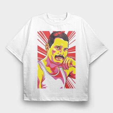 Freddie Mercury 3, Tricou Oversize Barbati (Unisex)