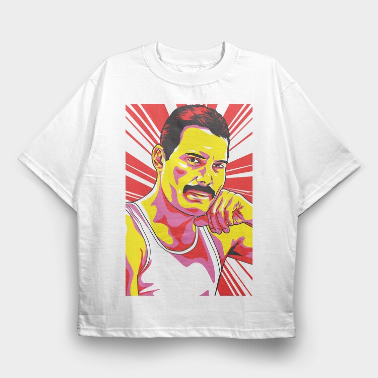 Freddie Mercury 3, Tricou Oversize Barbati (Unisex)